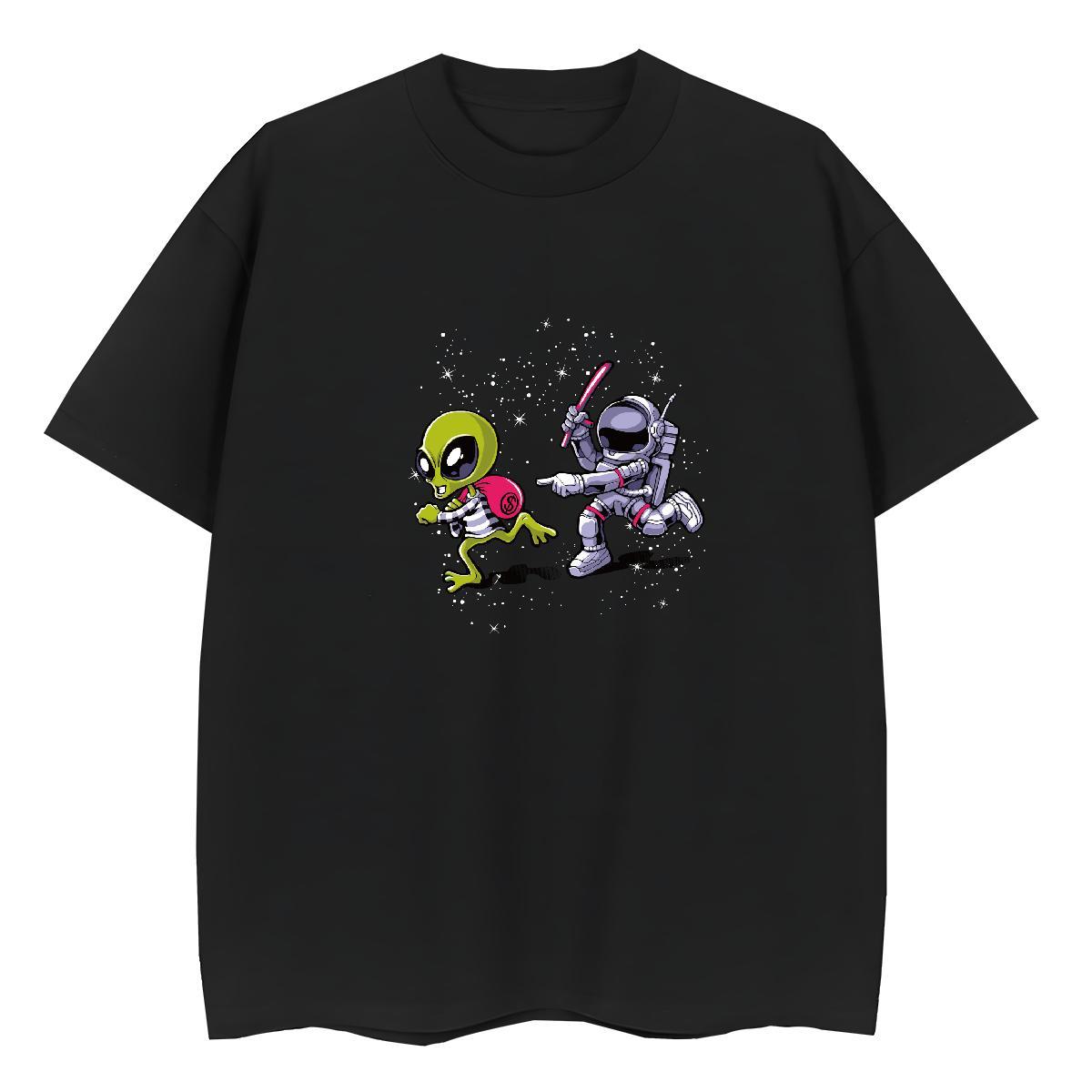Comfortable Couples T Shirts 100% Cotton 230g universe Home Outdoor T Shirt For Woman O Neck Short Sleeves Custom Printed Tshirts