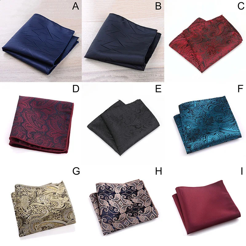 Pocket Square Handkerchiefs Men Suits Vintage Floral Print Silk Handkerchief Party Business Suit Hanky Accessories 240822