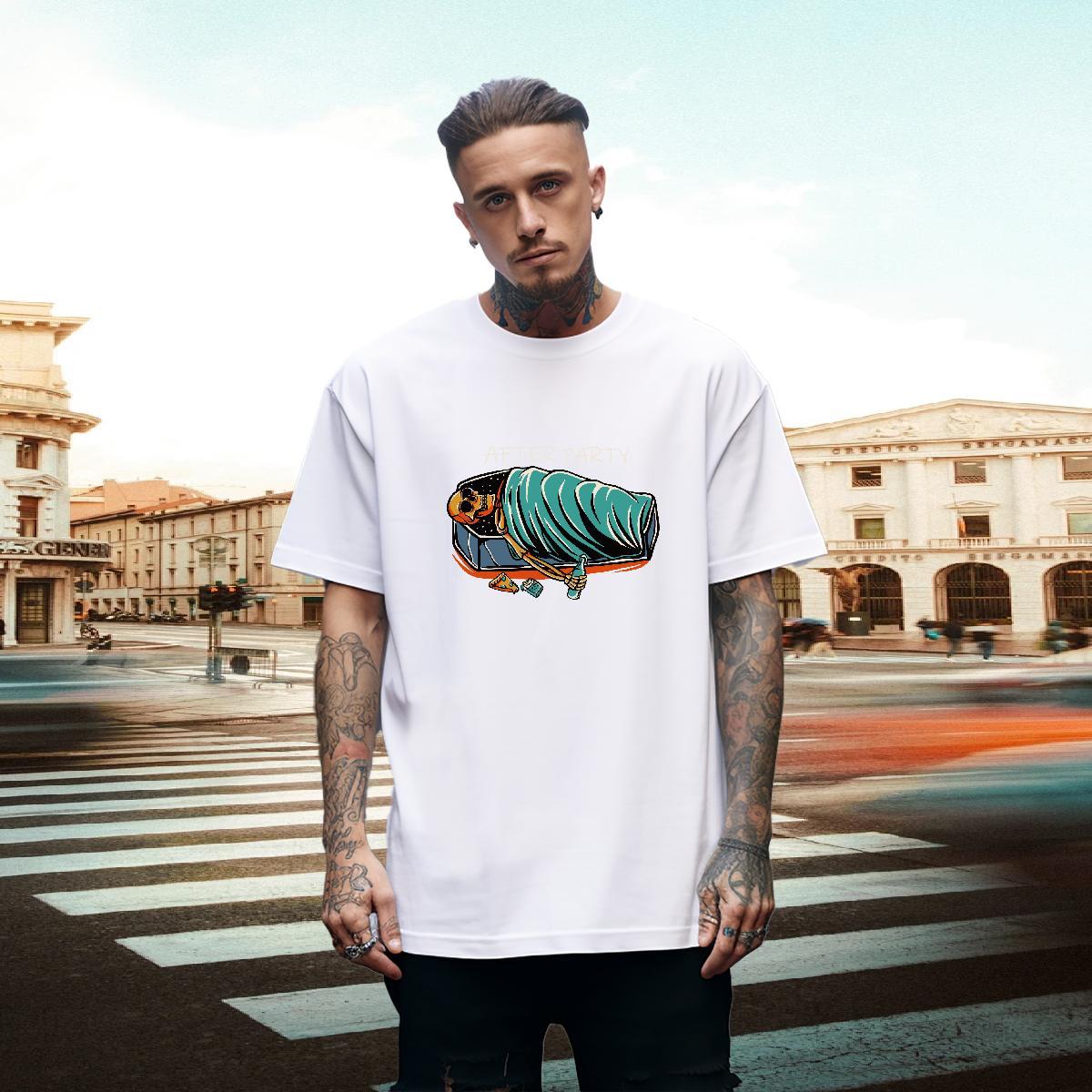 Wholesale T Shirts Men 100% Cotton 230g skull Anime Printing Street Customized Print O Neck Short Sleeves Men Clothes T-Shirt DIY Customized Top Tees