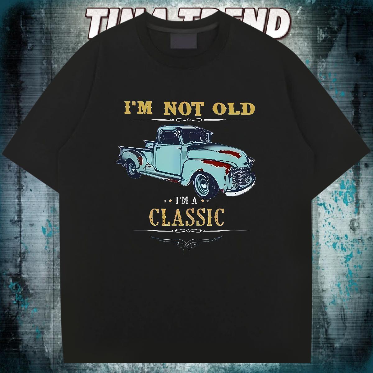 Unisex T shirt 230g 100% Cotton car Daily Outfit Black White Short Sleeve O-Neck Men Clothes T-Shirt New Arrival Tshirts