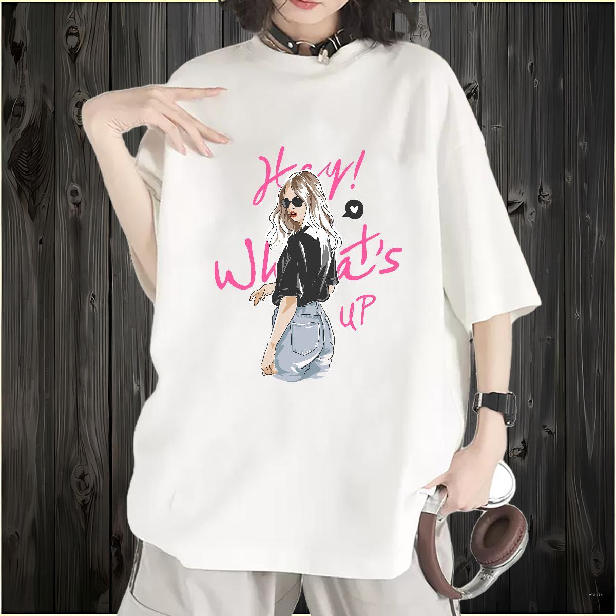 Loose fit Woman Tshirt 100% Cotton 230g letter Beach Womens T Shirts Short sleeve Soft Skull Top Tees