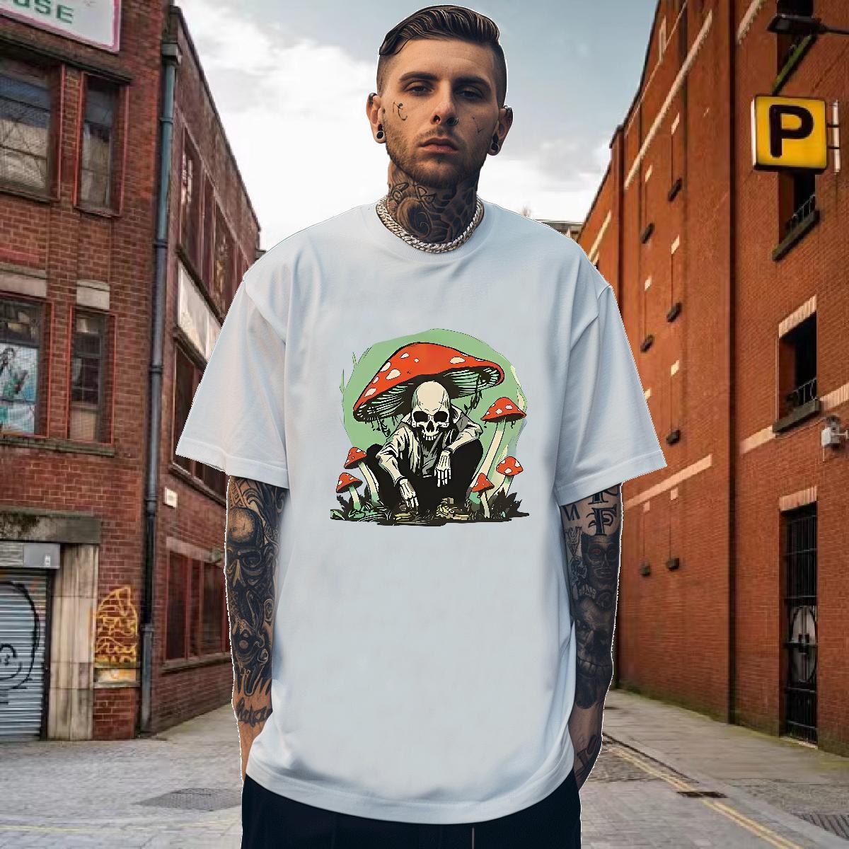 Cool Design Mens T Shirts 230g Cotton skull Summer Casual Graphic O Neck Short Sleeves Men Tees Fashion Wear