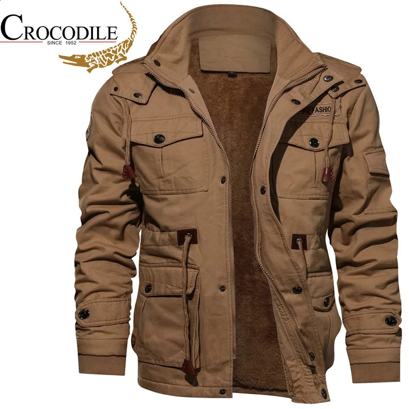 Mens military jacket mens hooded winter snow warm Parka fashionable 240822
