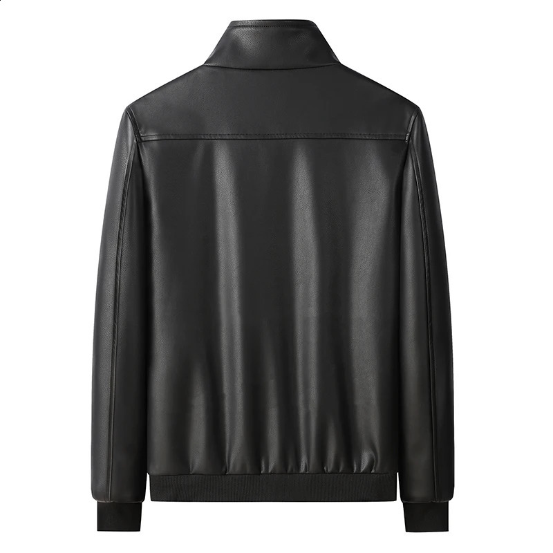 Mens Autumn Leather Jacket Bike Motorcycle Leather Jacket Fashion Trend Rider Zip Jacket Casual Street Windbreaker 8XL 240822
