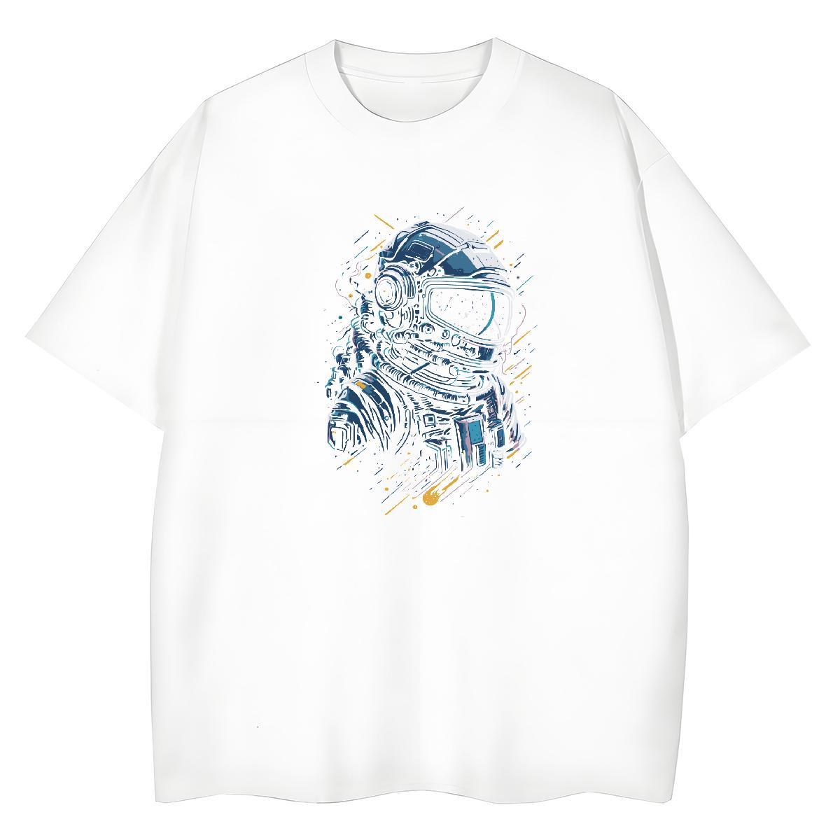 Wholesale Womens Tshirts 230g Cotton universe Sports Street Wear Womens T Shirts Crew Neck Breathable Anime Oversized Tops Tees