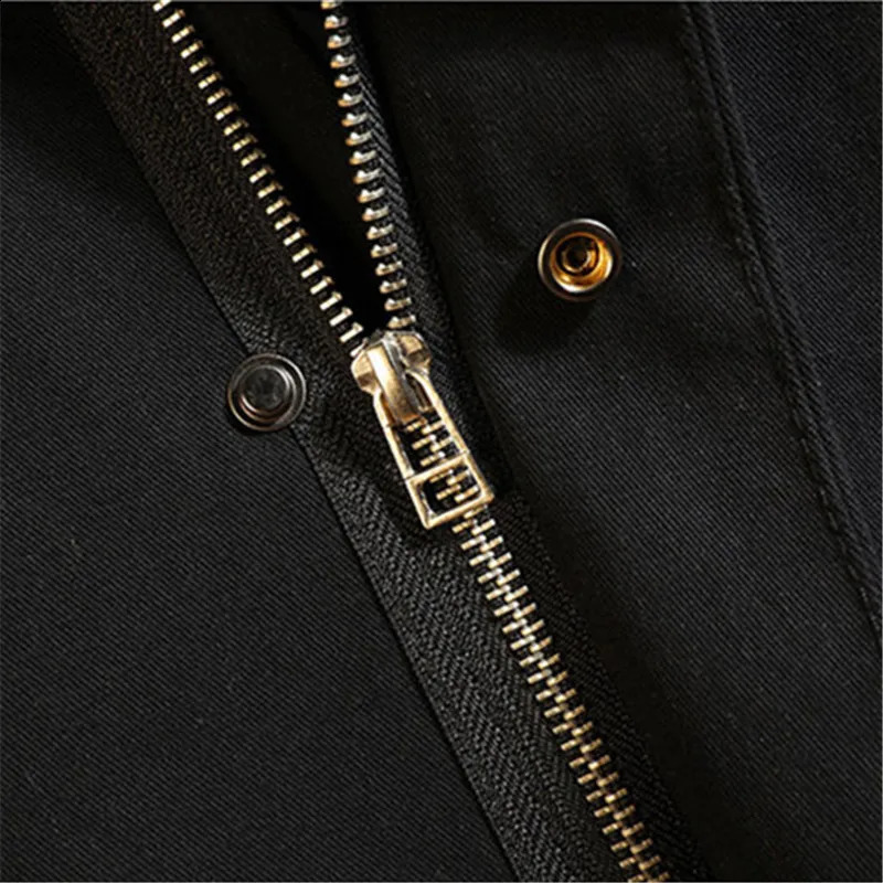 Spring Mens Windbreaker Hooded Zipper Jackets Cargo Trench Coat Mens Casual Autumn Fashion Streetwear Cotton Jacket 240822