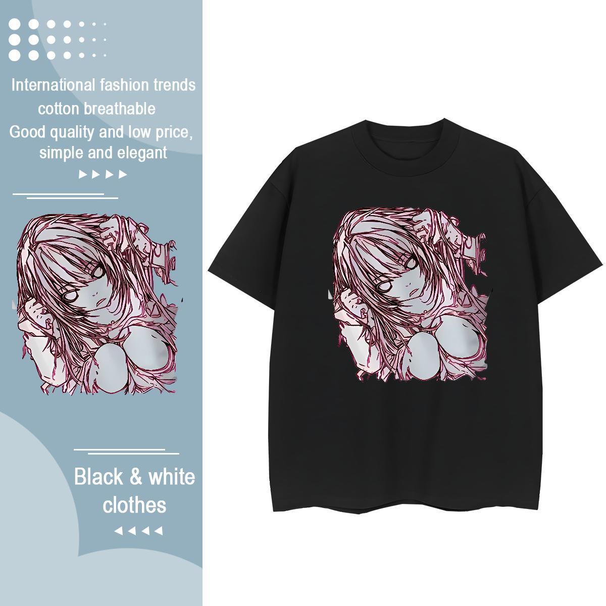 Soft Women Tees 230g Pure Cotton girl Summer Casual T shirt Breathable Short Sleeve Custom Cartoon Clothes