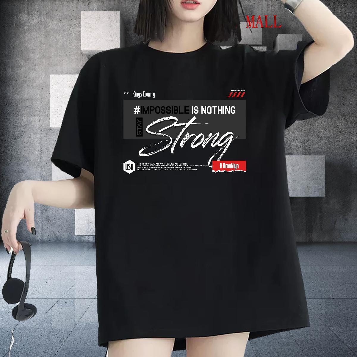High quality Lady T shirt 230g Cotton letter Street Wear T-Shirts for Women Breathable Plus Size Custom Tees