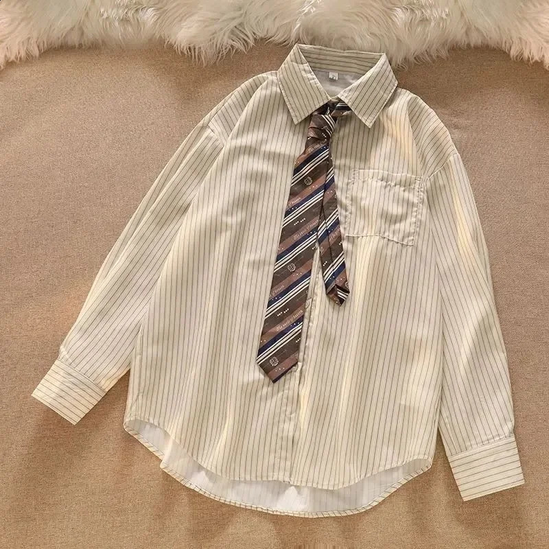 Womens Sets College Style Striped Shirts Knitted Coat Pleated Skirts Fashion Ladies Sweet Three Piece Womens Clothing 240823