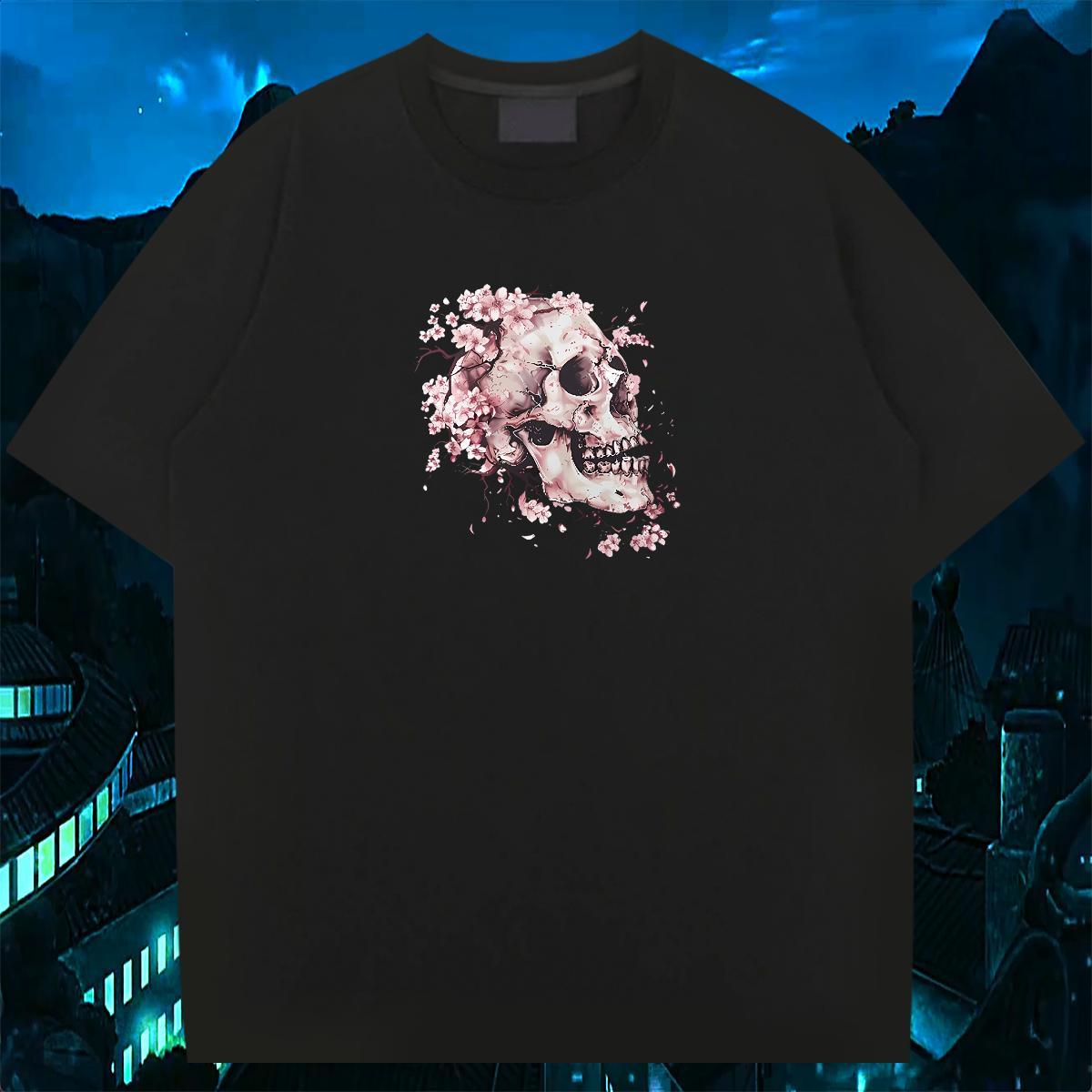 Cool Design Mens T Shirts 100% Cotton 230g flower Sports Casual DIY Anime O Neck Short Sleeves Men Tshirts Free Shipping Clothings