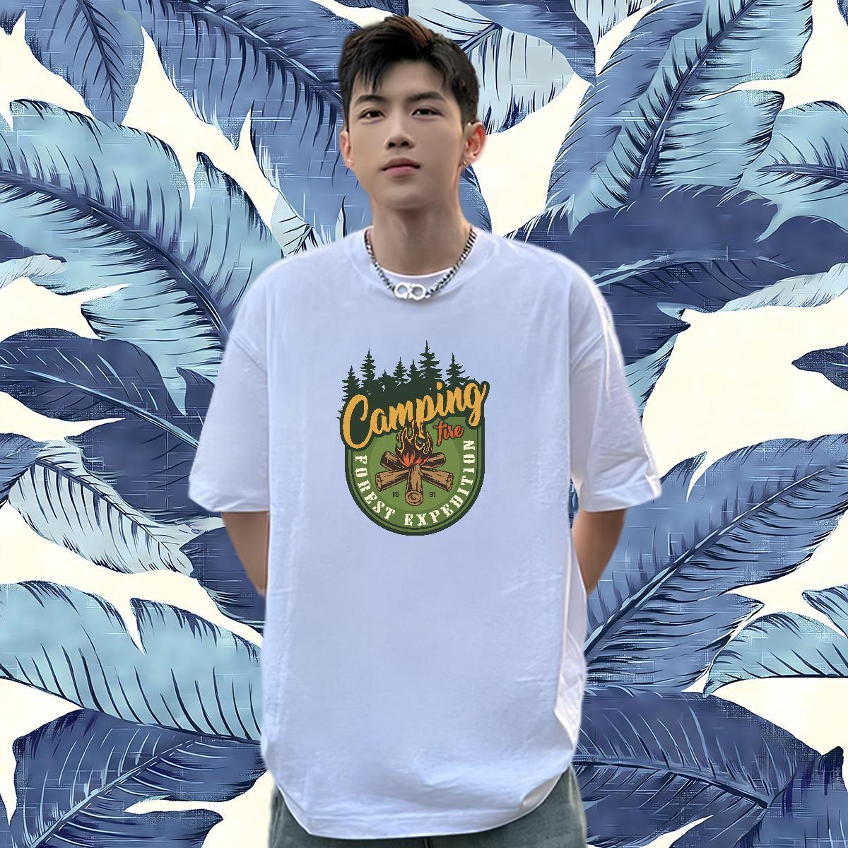 Unisex T Shirt For Man 230g Pure Cotton letter Sport Custom Anime Breathable Short Sleeve Mens Tshirts Stylist Tops Shirt