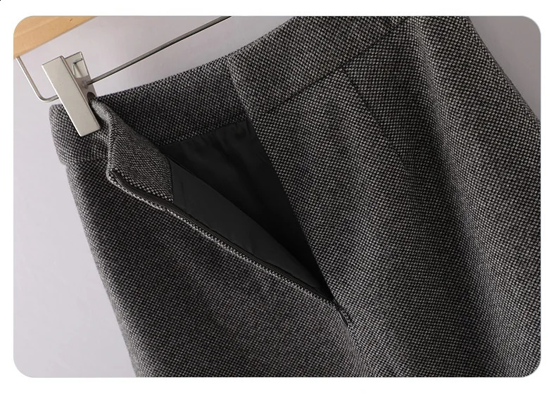 Autumn Winter Suit Womens Clothing Brown Gray Double Breasted Blazer Jacket And High Waist Long Skirt Two Pieces Sets 240823