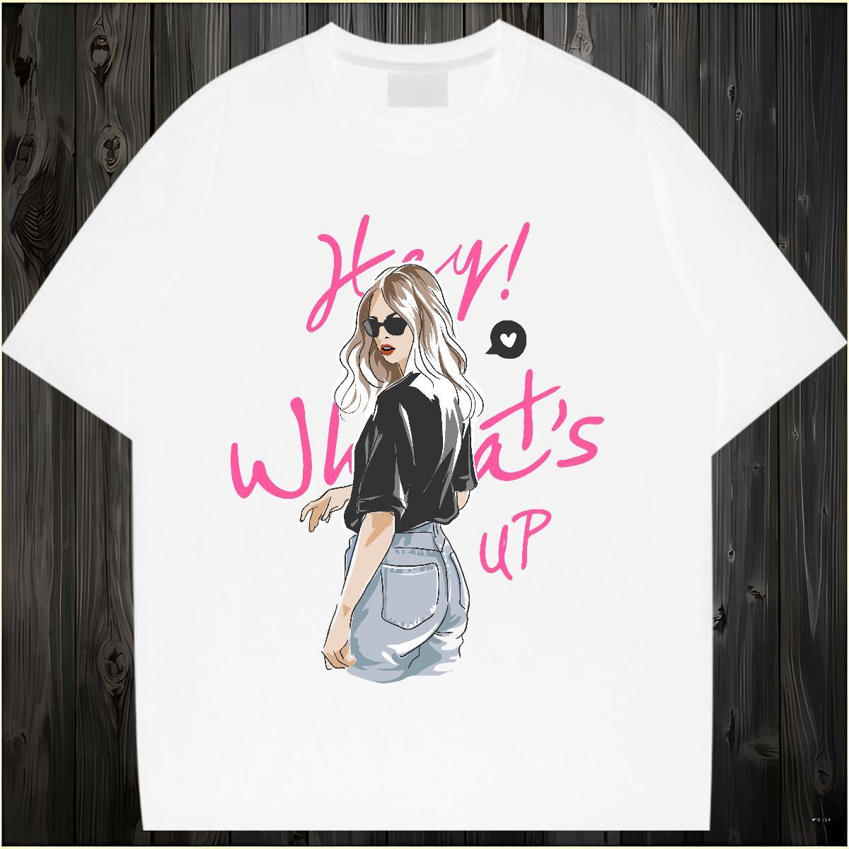 Loose fit Woman Tshirt 100% Cotton 230g letter Beach Womens T Shirts Short sleeve Soft Skull Top Tees