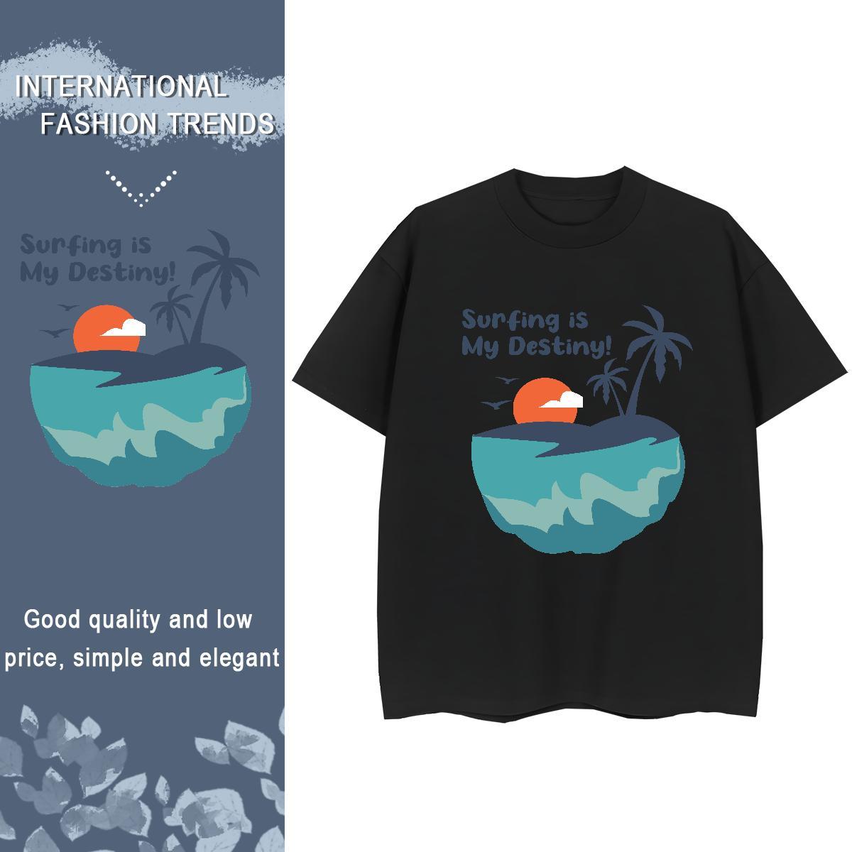 Female Women Tshirts 100% Cotton 230g beach Casual Daily Wear Woman T Shirts Crew Neck Breathable Custom Print Oversized Tees