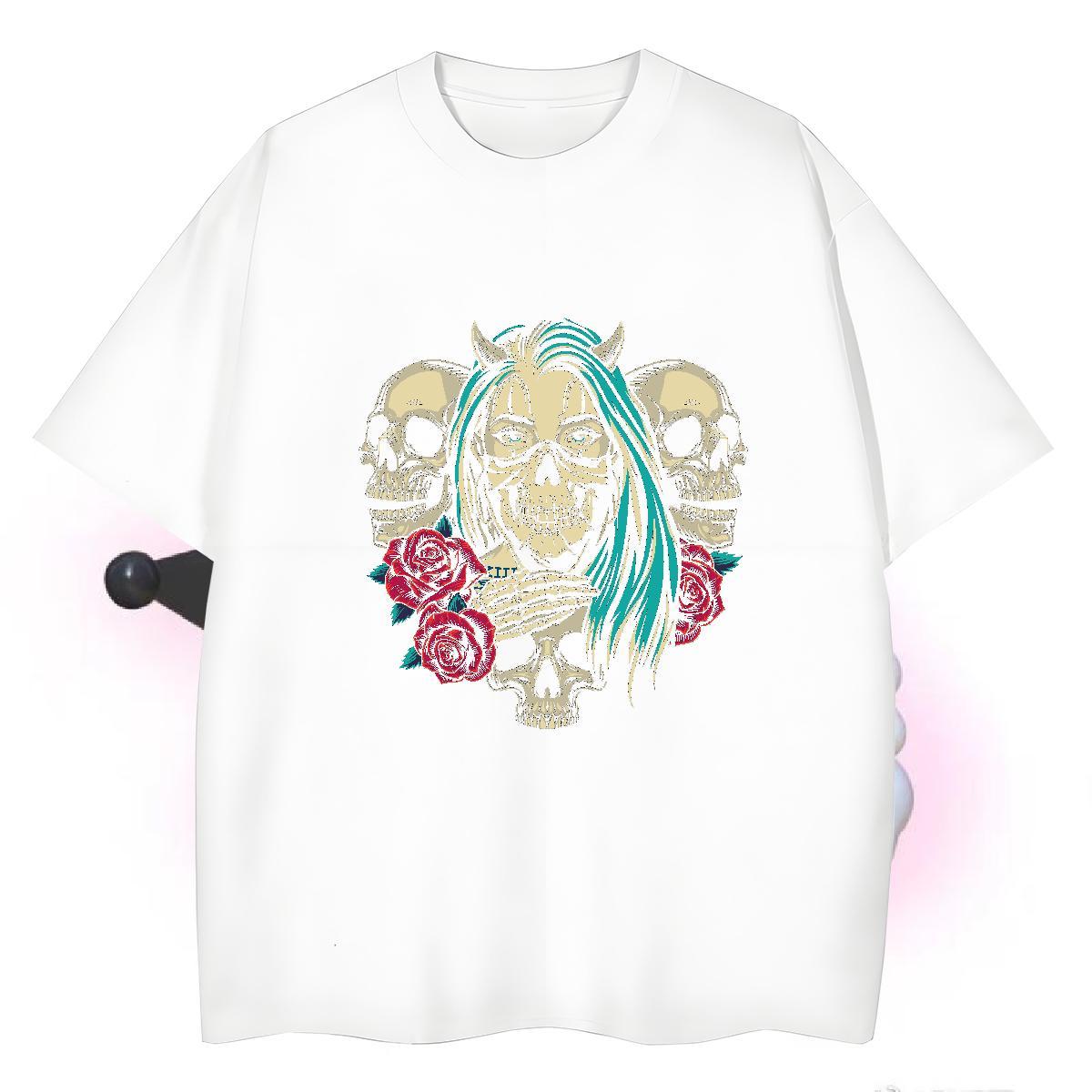 Popular Mens T Shirts 230g 100% Cotton skull Casual Black White Breathable Short Sleeve Men Tees New Designer Clothings
