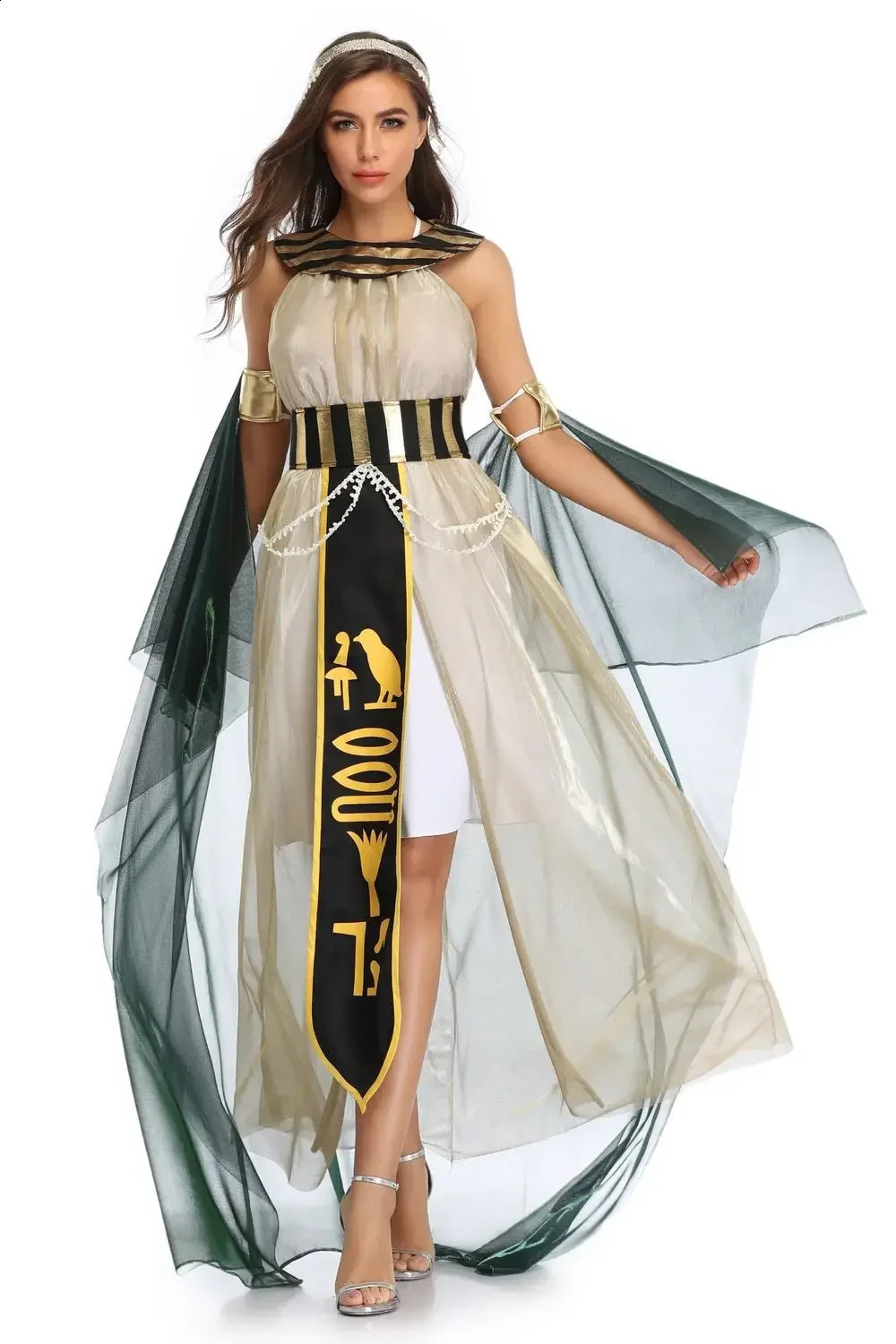 Egyptian Pharaoh Queen Greek Goddess Costume Stage Opera Performance 240823
