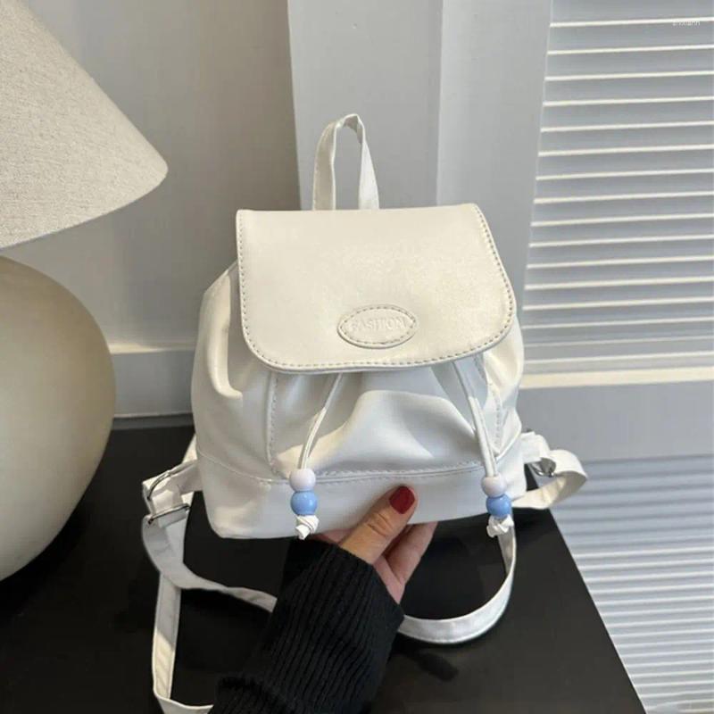 Cute Retro PU Leather School Backpacks: Soft Handheld Zipper Shoulder Bag hot for Students, 2024