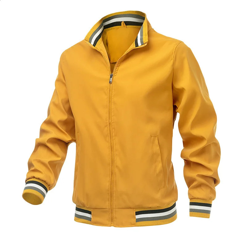 Mens jacket standing collar casual simple and loose suitable for outdoor sports spring autumn seasons 240822