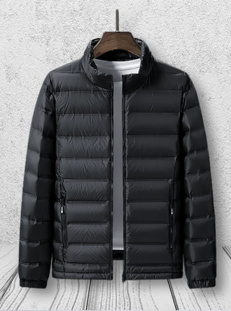 Mens Winter Down Jacket 80% White Duck Hanger Collar Casual Wind Label Warm Plus Size 8XL w240822