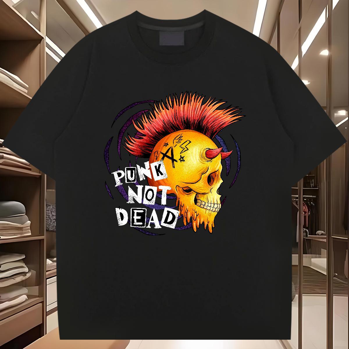 Designer T Shirts Men 230g Cotton skull Summer Casual Custom Print Oversized Breathable Crew Neck Mens Tshirts New Arrival Tees
