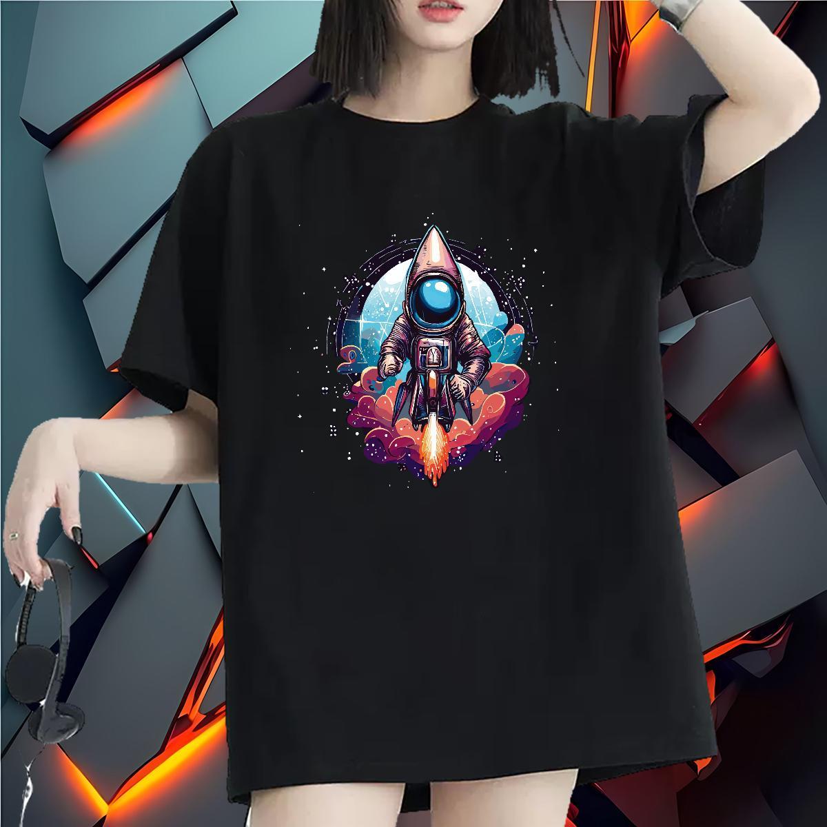 5A Couples T Shirts 230g Cotton universe Outdoor T-Shirts Short sleeve Soft Oversized L-4XL Top Tees