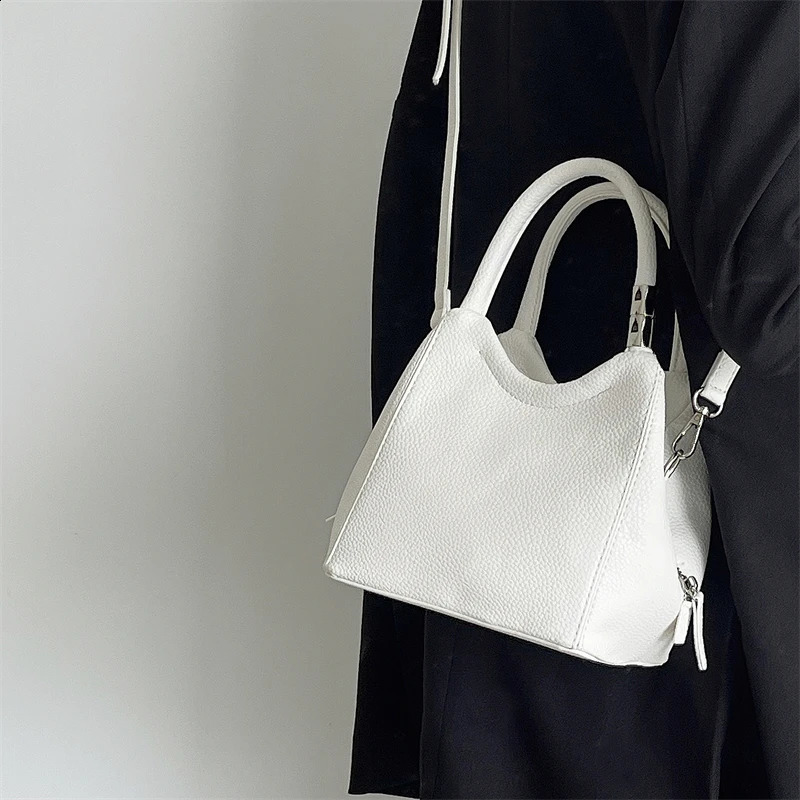 High Quality Women Crossbody Bag Solid Color Simple All-Matched Pu Leather Female Handbag Niche Retro Ladies Shoulder Bag 240822