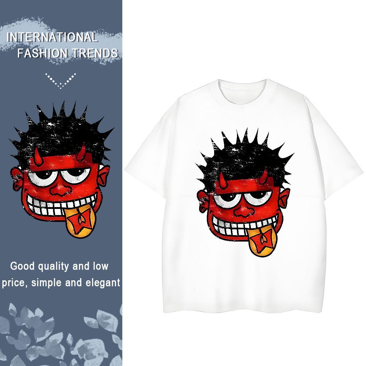 Designer Women Tees 100% Cotton 230g cartoon Summer Casual T Shirts Women Breathable Crew Neck Cartoon Anime Top Shirts