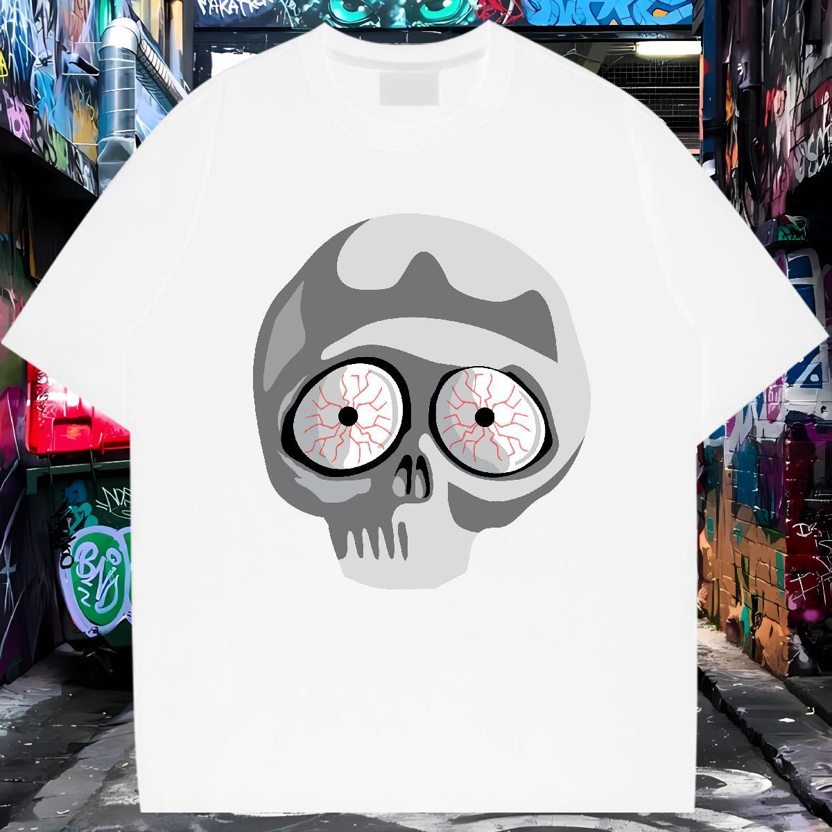 Loose Fit T-Shirts for Men 100% Cotton 230g skull Street Wear Custom Printing Breathable Short Sleeve Men Tees DIY Customized Top Tees
