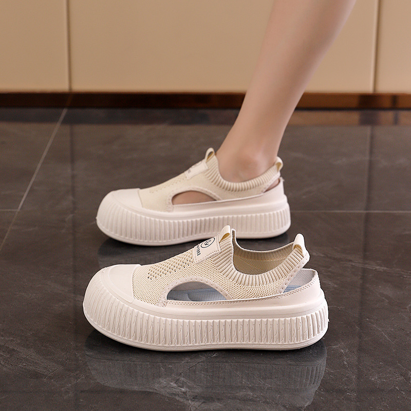Ddmysports Mesh Breathable Fly Woven Summer New Versatile Sports White Hollow Mesh Women S Board Shoes KX OUTDOOR