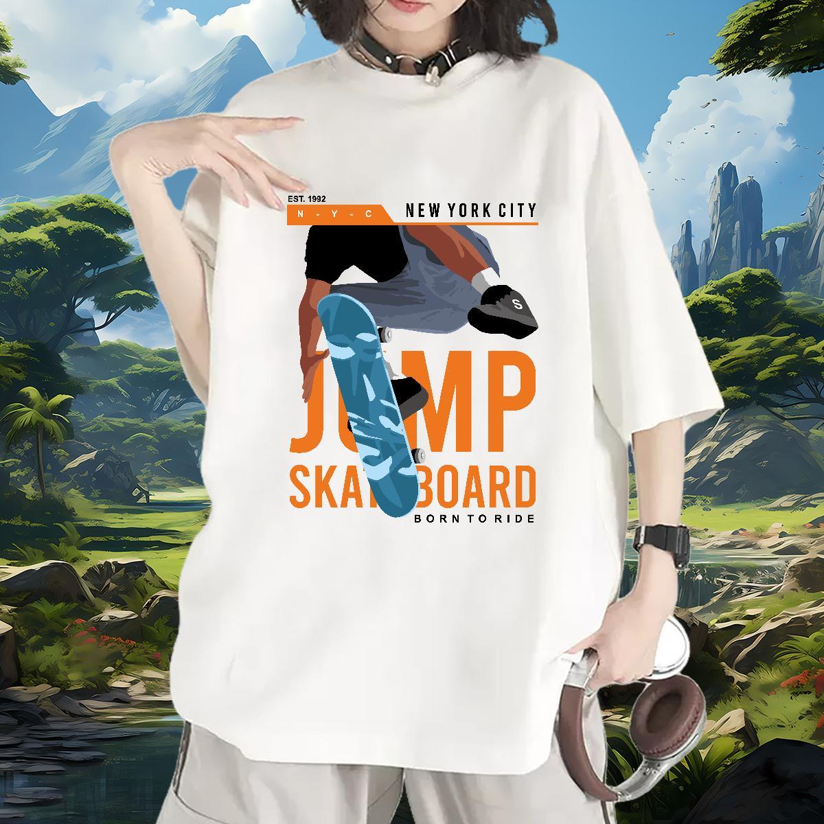 Brand Womens Tshirts 230g Pure Cotton letter Hip Hop Street Women T Shirts Breathable Crew Neck DIY Anime Tee Shirt