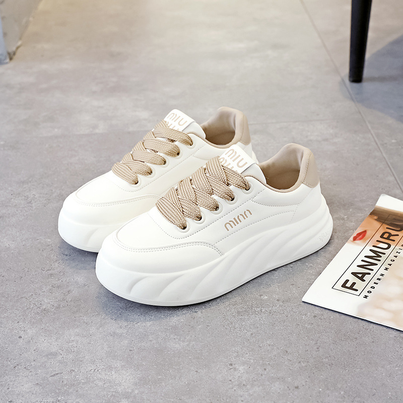 Ddmysports Igh End White For Women Spring New Versatile Height Increasing Bread Board Shoes Casual Sports A OUTDOOR