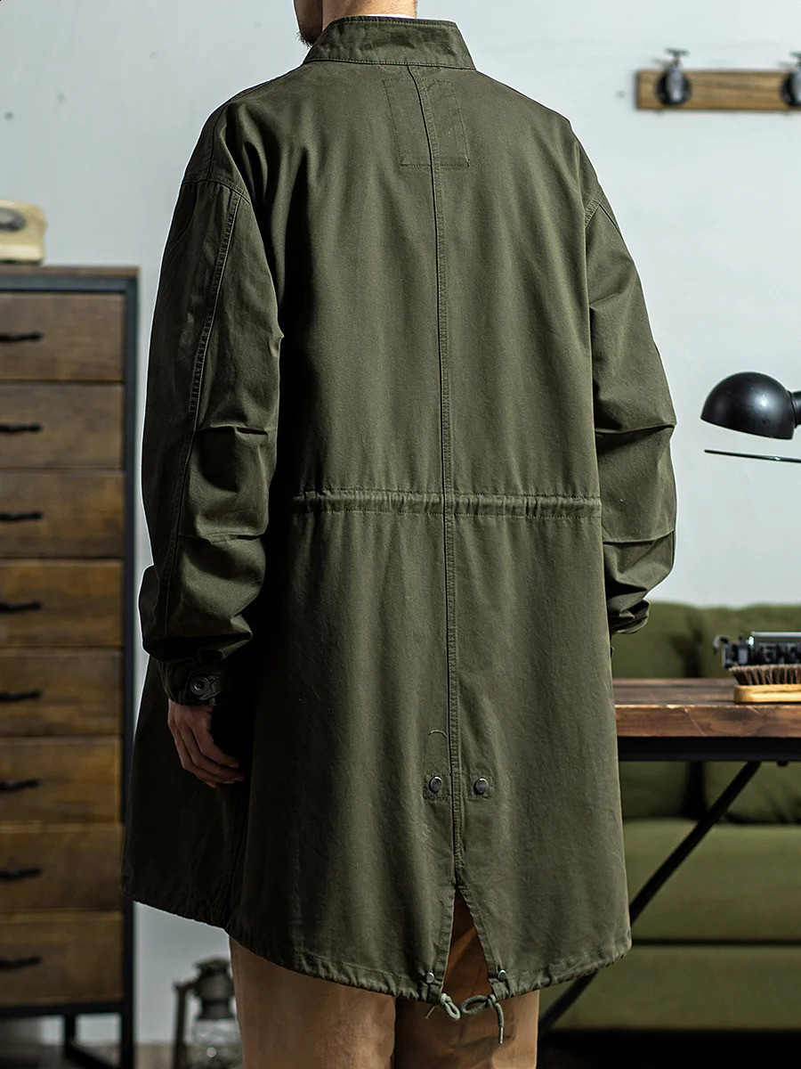 Mens M-51 Fishtail Parka Trench Coat Army Green and Beige Vintage Coat Mid-length Loose Fit Autumn Clothes Couples 240822