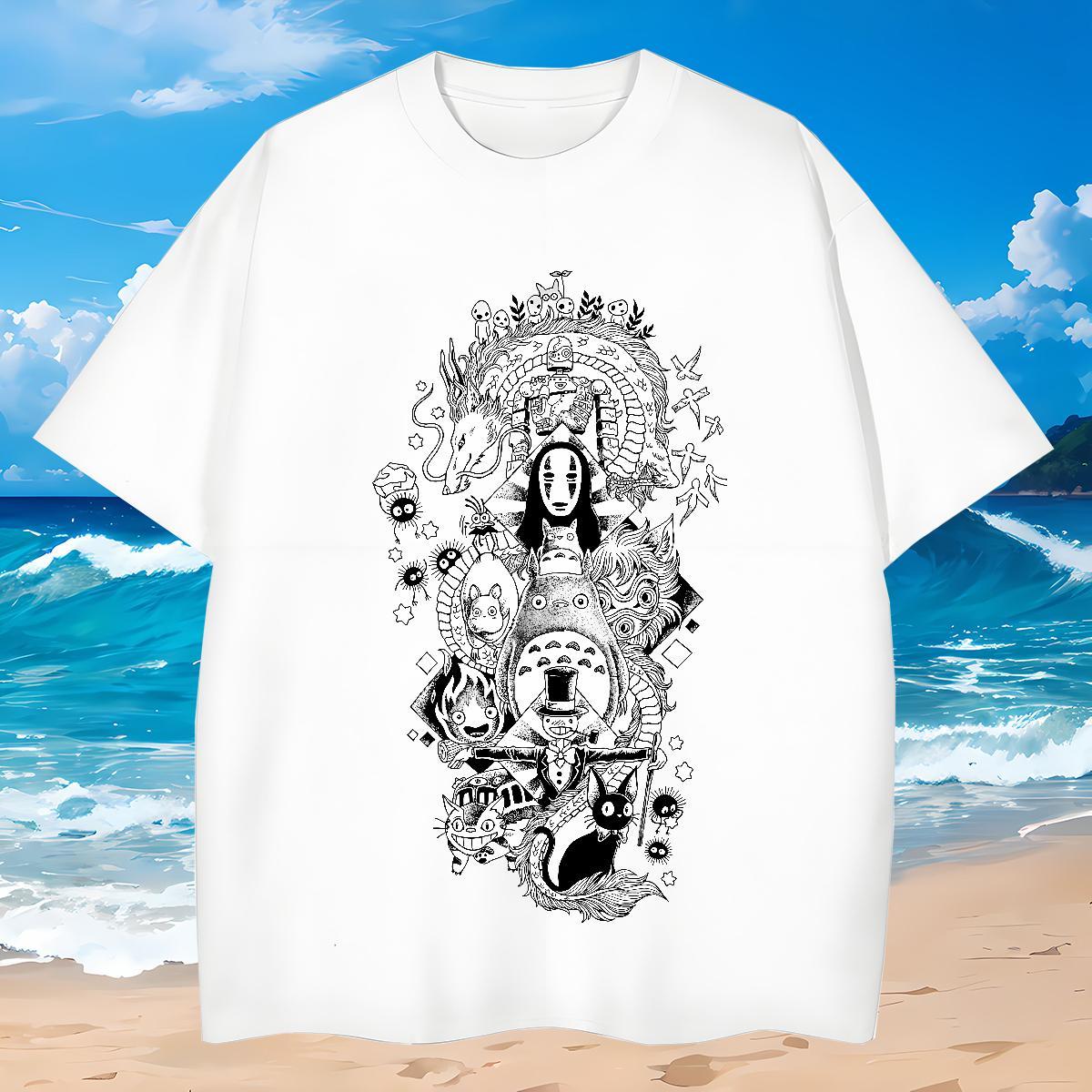 Loose Men T Shirts 230g Pure Cotton eye of the devil Daily Outfit DIY Printed Round Neck Short Sleeve Men Tees DIY Customized Clothes