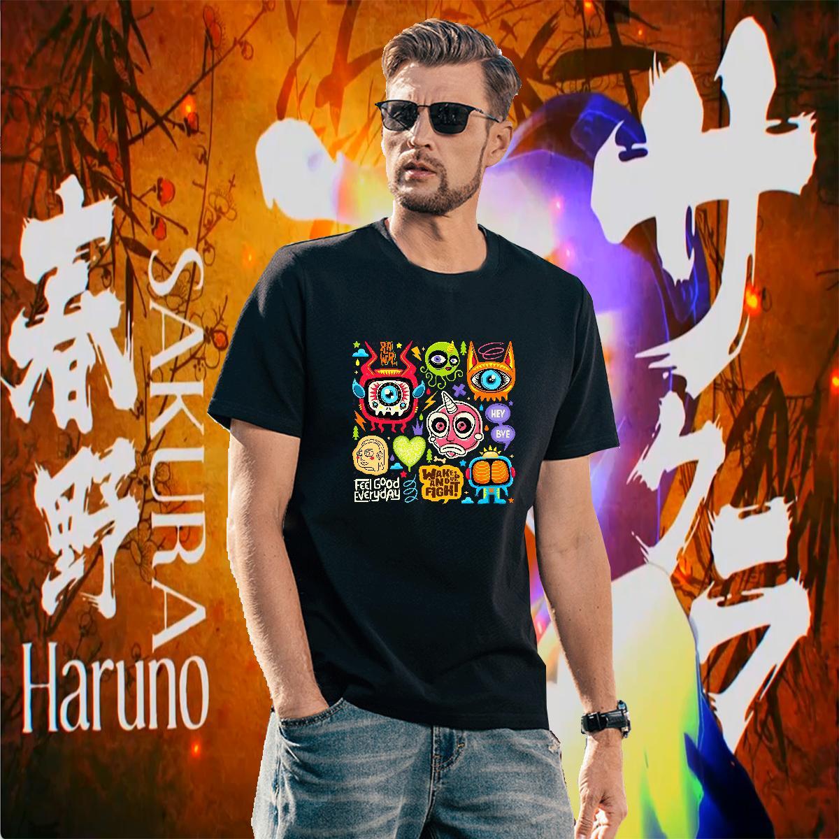 Cool T shirt 230g 100% Cotton ET Outdoor Cartoon Printing L-4XL Crew Neck Breathable Men Clothes T-Shirt Custom Wear
