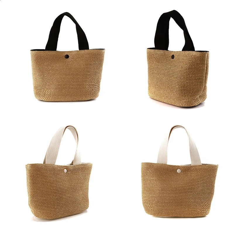 Elegant Ladies Straw Woven Handbag Women Holiday Beach Casual Tote TopHandle Bags Fashion Retro Shoulder 240822ZYl