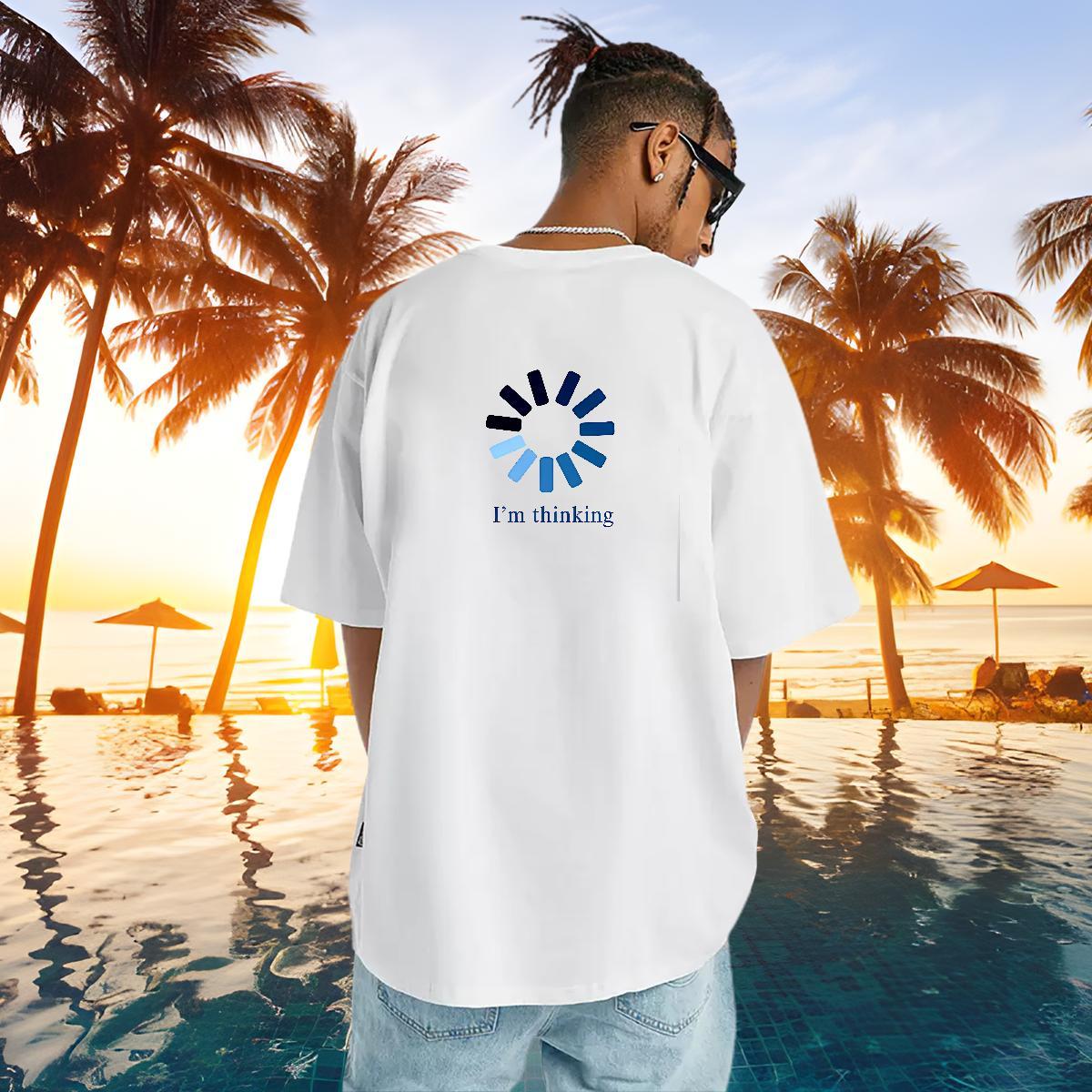 Wholesale T Shirts Men 230g Cotton letter Sports Casual DIY Printed Breathable Soft Mens Tshirts 2024 Designer Clothings