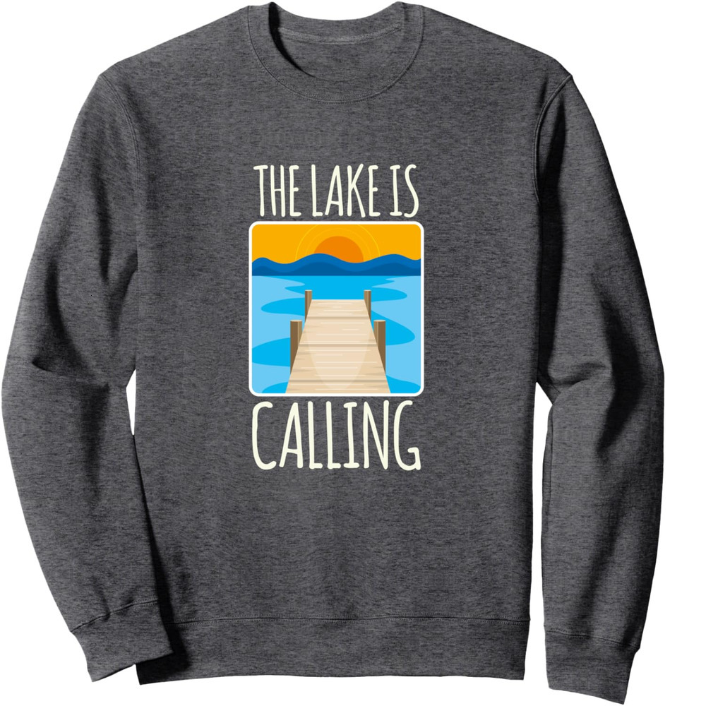 Long Sleeve Shirts for Men sweatshirt Lake Is Calg Funny Swimming Cool Vacation Gift Sweatshirt T shirt Tee Streetwear Casual tops clothes