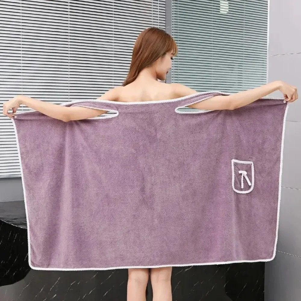 Wearable Bathrobe MultiFunction Womens Bath Towels Soft And Absorbent Towel Dress Coral Fleece QuickDry Shower Home Textiles 240822