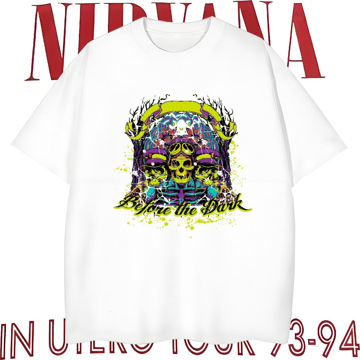 Wholesale Men T Shirts 100% Cotton 230g skull Street Casual Custom Anime Short Sleeve Soft Men Tees Customized Clothes