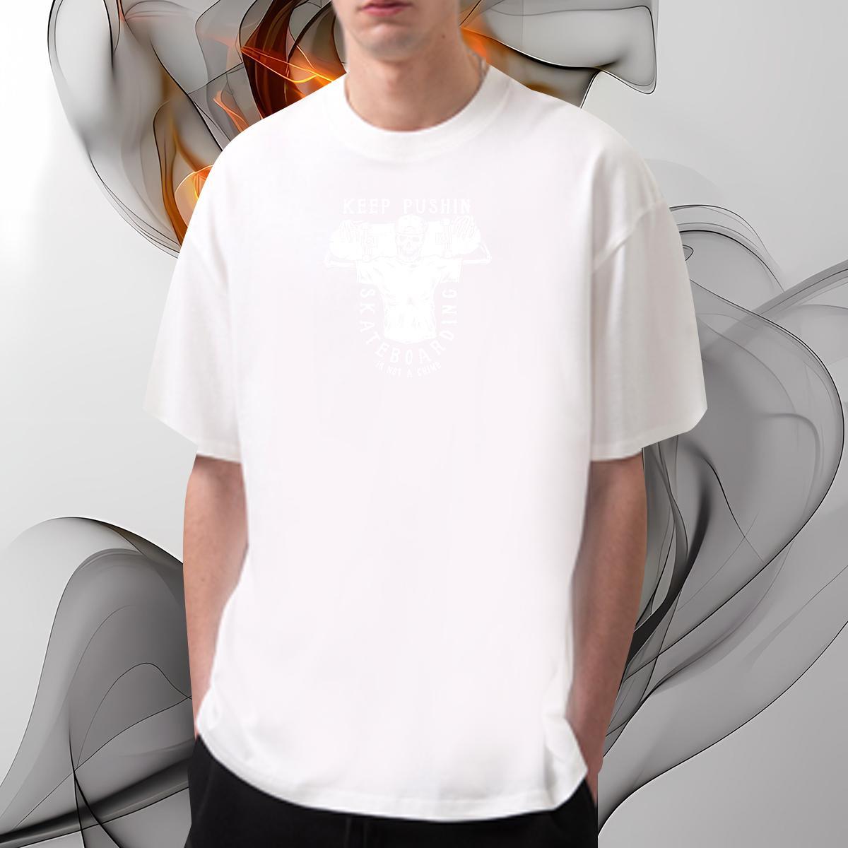 Popular Men T Shirts 230g Cotton skull Street Casual Graphic O Neck Short Sleeves Tshirts Classic Casual Tees