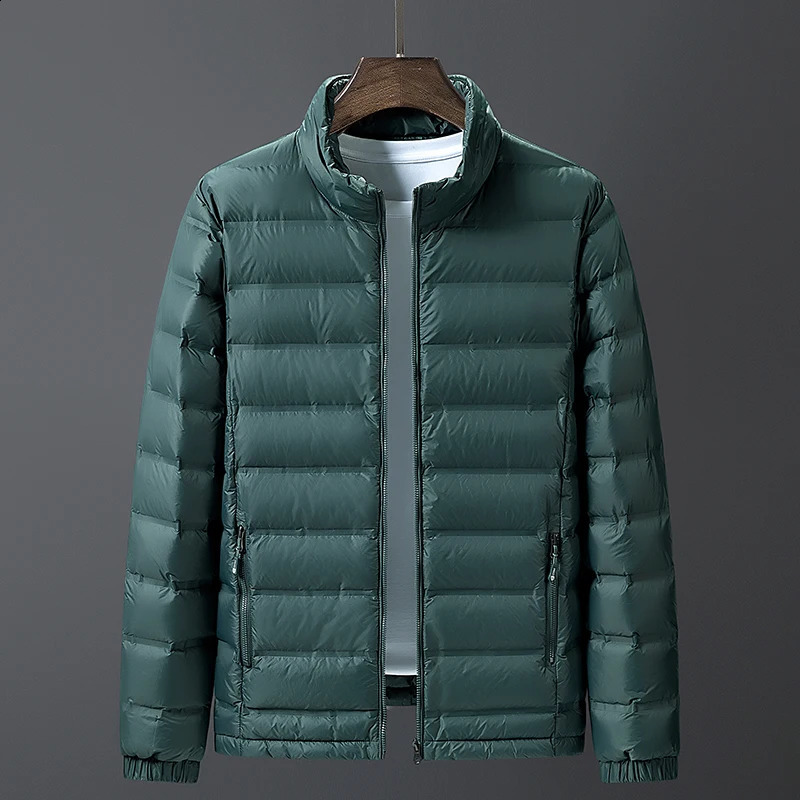 5XL 6XL 7XL 8XL Plus size mens lightweight down jacket autumnwinter youth casual stand up collar white duck 240822