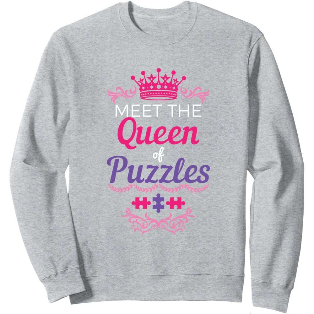 Long Sleeve Shirts for Men sweatshirt Perfect Queen Puzzles Crown Crossword Lover Gift Sweatshirt T shirt Tee Streetwear Casual tops clothes
