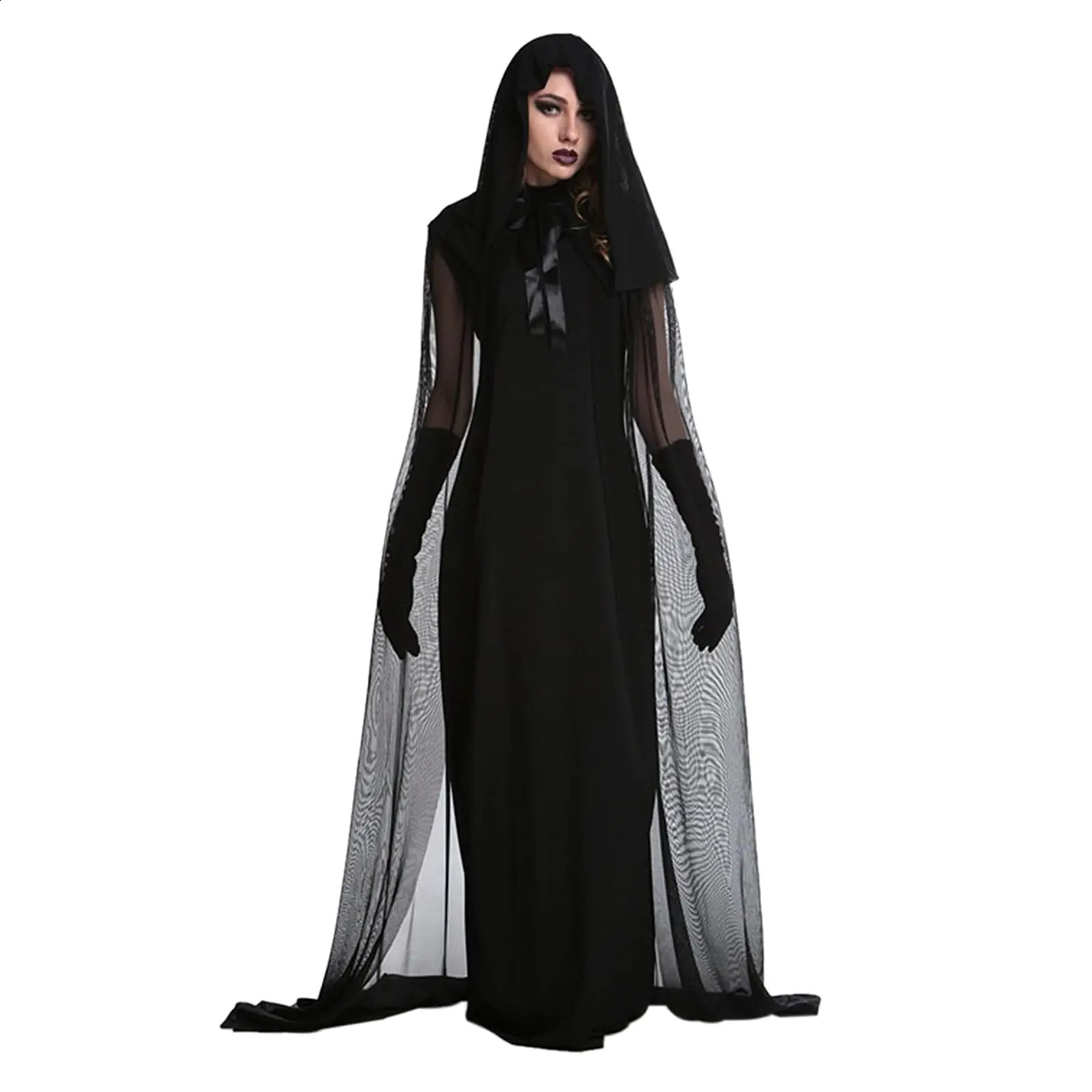 Adult ghost bride witch cosplay costume Halloween wandering soul female makeup horror theme party demon 240823