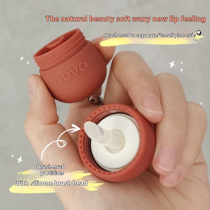 NOVO Mushroom Milk Can Mud Velvet Matte Cheek Dual Use Waterproof and Not Easy to Fade Student Affordable Lip Glaze