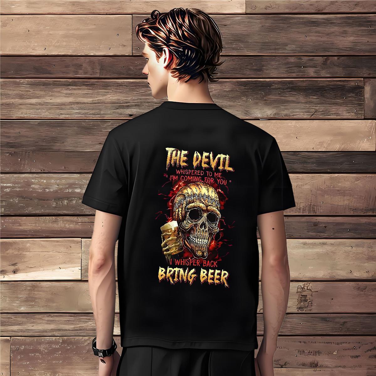 Comfortable T shirt 230g Pure Cotton beer Casual Anime Breathable Couples T Shirts 2024 Clothes