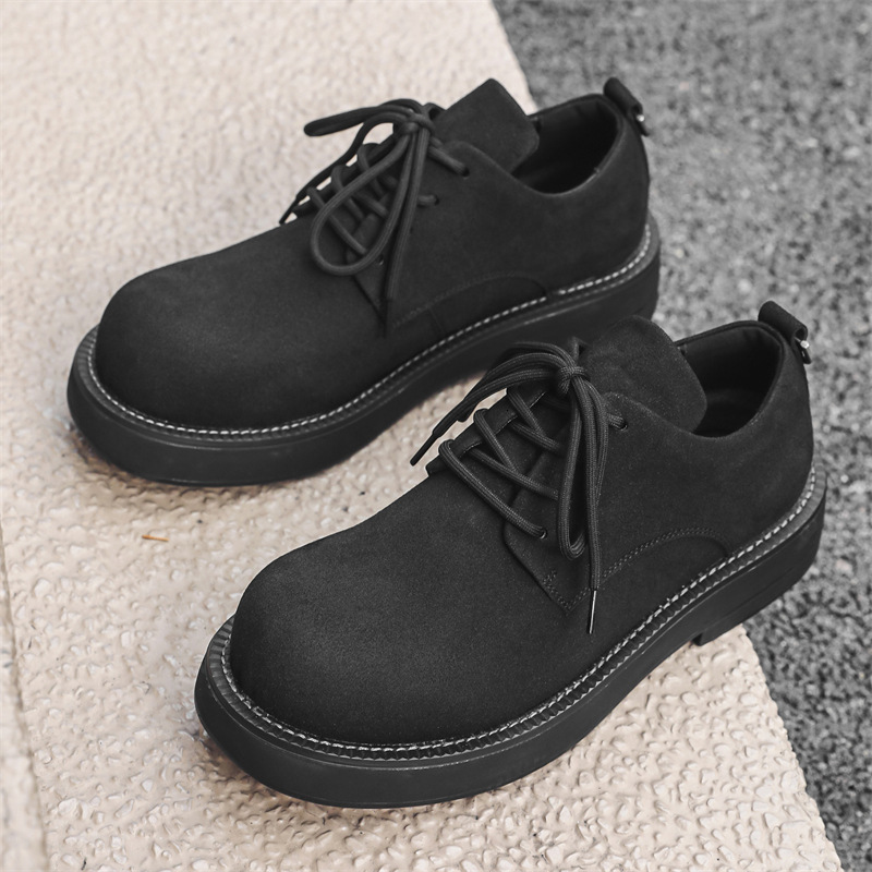 Ddmysports Autumn New Thick Soled Tall Derby British Style Small Leather Versatile Korean Edition Student Casual Shoes OUTDOOR