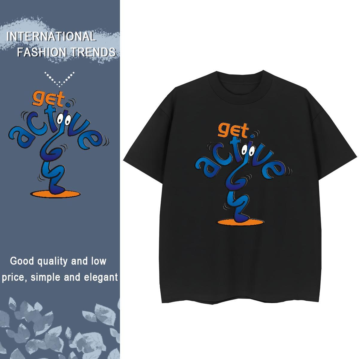 Free Shipping Womens Tshirts 230g 100% Cotton blue Street Casual T Shirts Women Crew Neck Breathable Custom Printing Wear