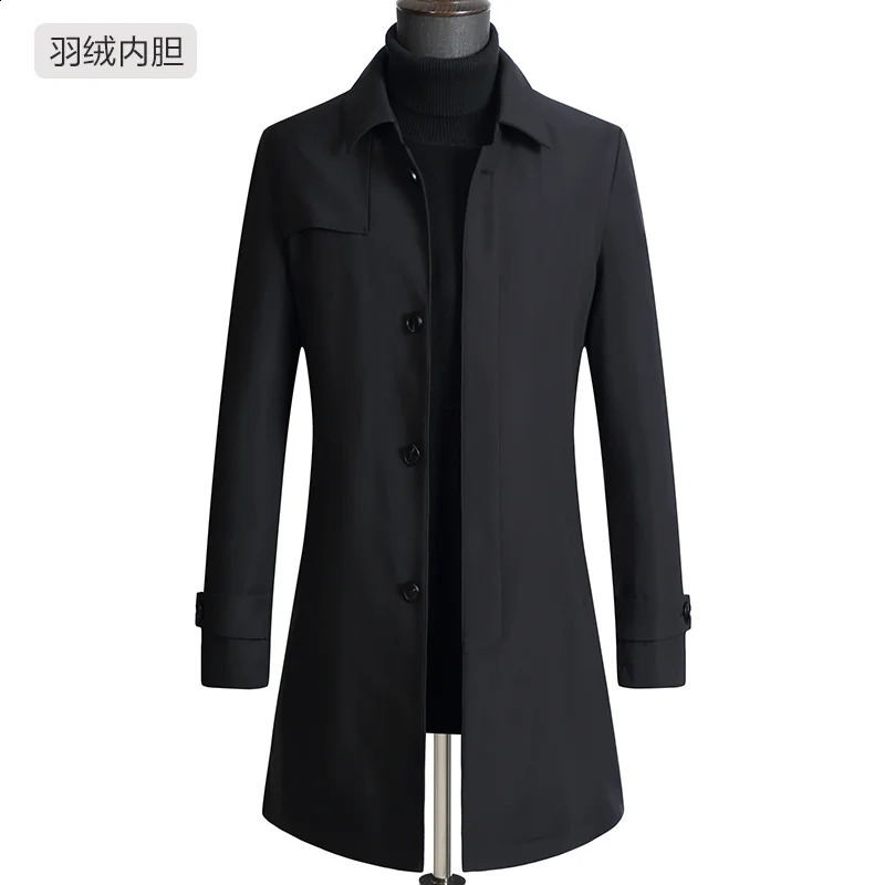 winter arrival trench coat menmens 90% white duck down jackets Liner Detachable thick menplus-size M-3XL 240822