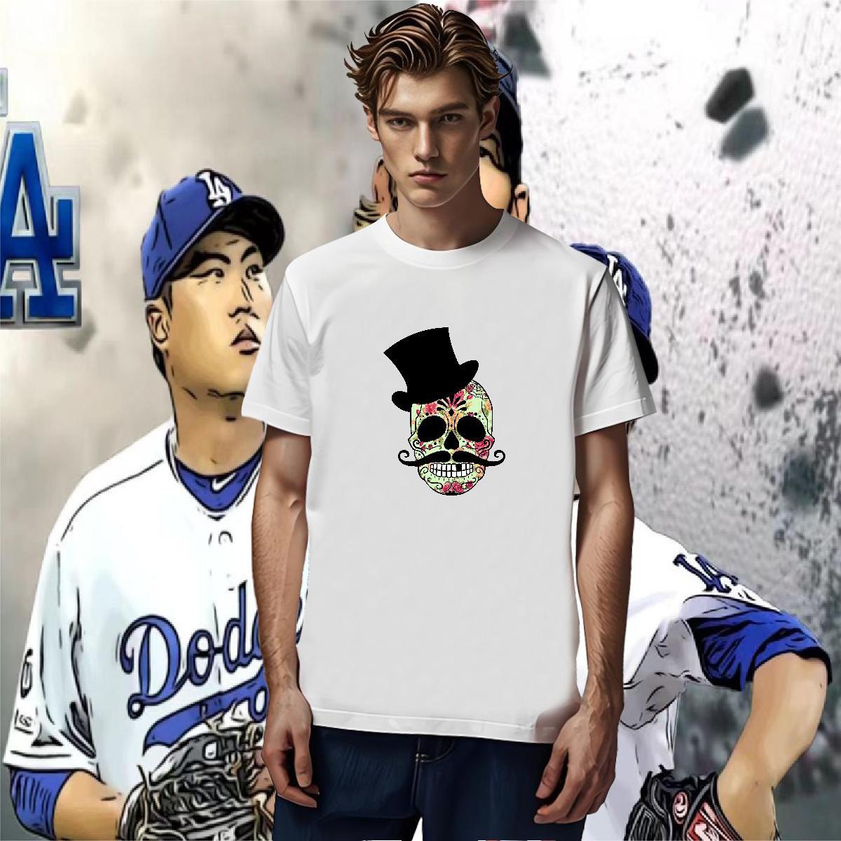 Designer T shirt 230g Pure Cotton skull Street wear Hip Hop Anime O-Neck Short Sleeve Couples T Shirts New Designer Polos