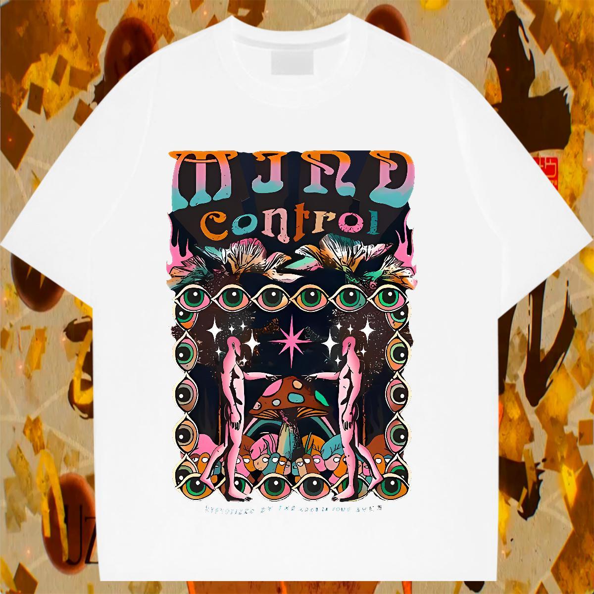 Brand Couples T Shirts 230g Pure Cotton eyes Spring Summer T Shirts Women Crew Neck Customized Tops Tees